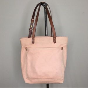 Madewell medium transport tote in pink canvas